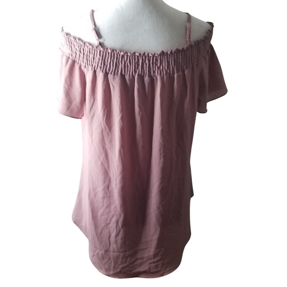 🦋Moa Moa Dusty Rose Off The Shoulder Adjustable Strap Flowy Top - Picture 4 of 5